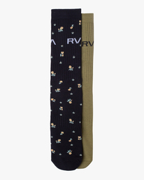 5 Tossed 2 Pack - Crew Socks for Men Black Z5SORJRVF1 RVCA