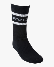 1 Striped - Crew Socks [2 Pack] for Men Black Z5SORKRVF1 RVCA