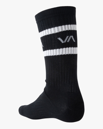 2 Striped - Crew Socks [2 Pack] for Men Black Z5SORKRVF1 RVCA